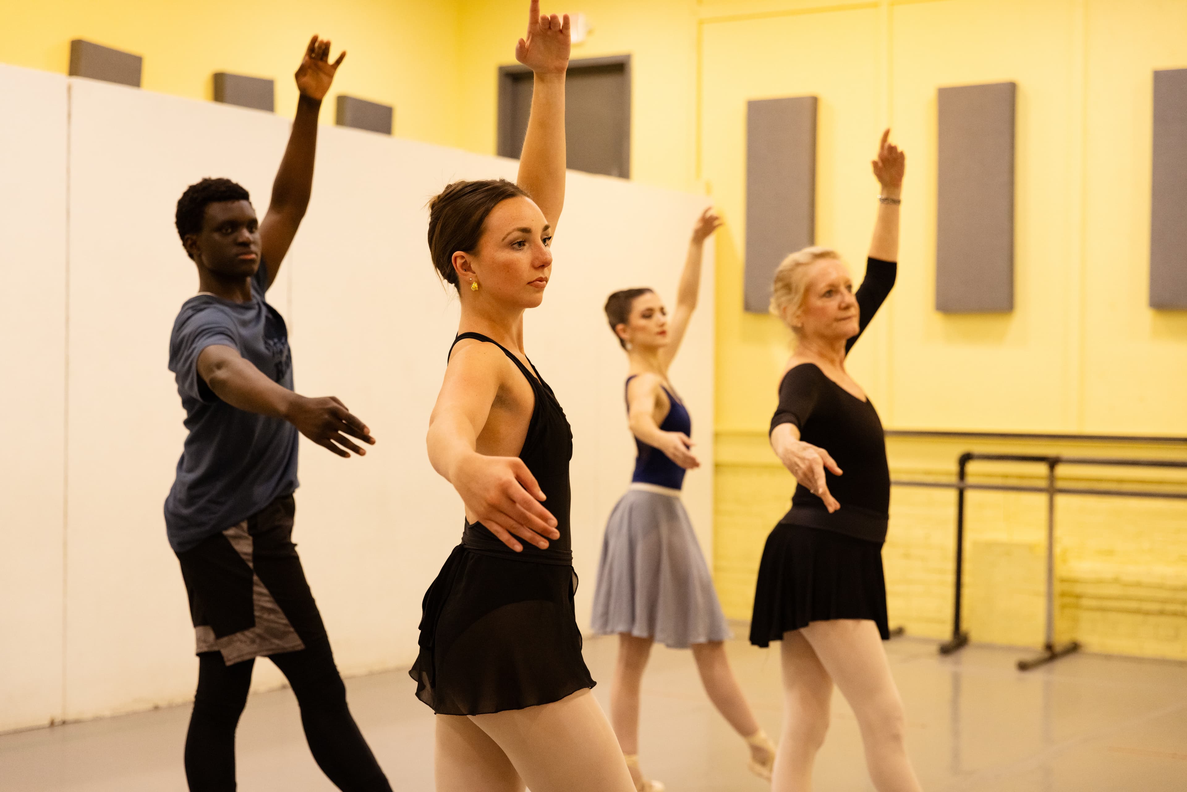 Adult dance class in the studio